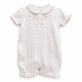 White Peach Baby Girl Knit Romper