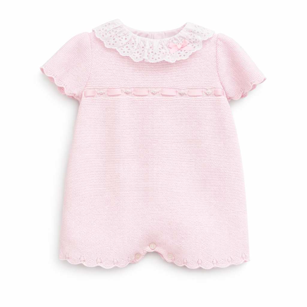 Pink Baby Girl Knit Romper