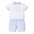 White and Blue Baby Boy Two Piece Set