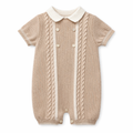 Beige Baby Boy Knit Romper