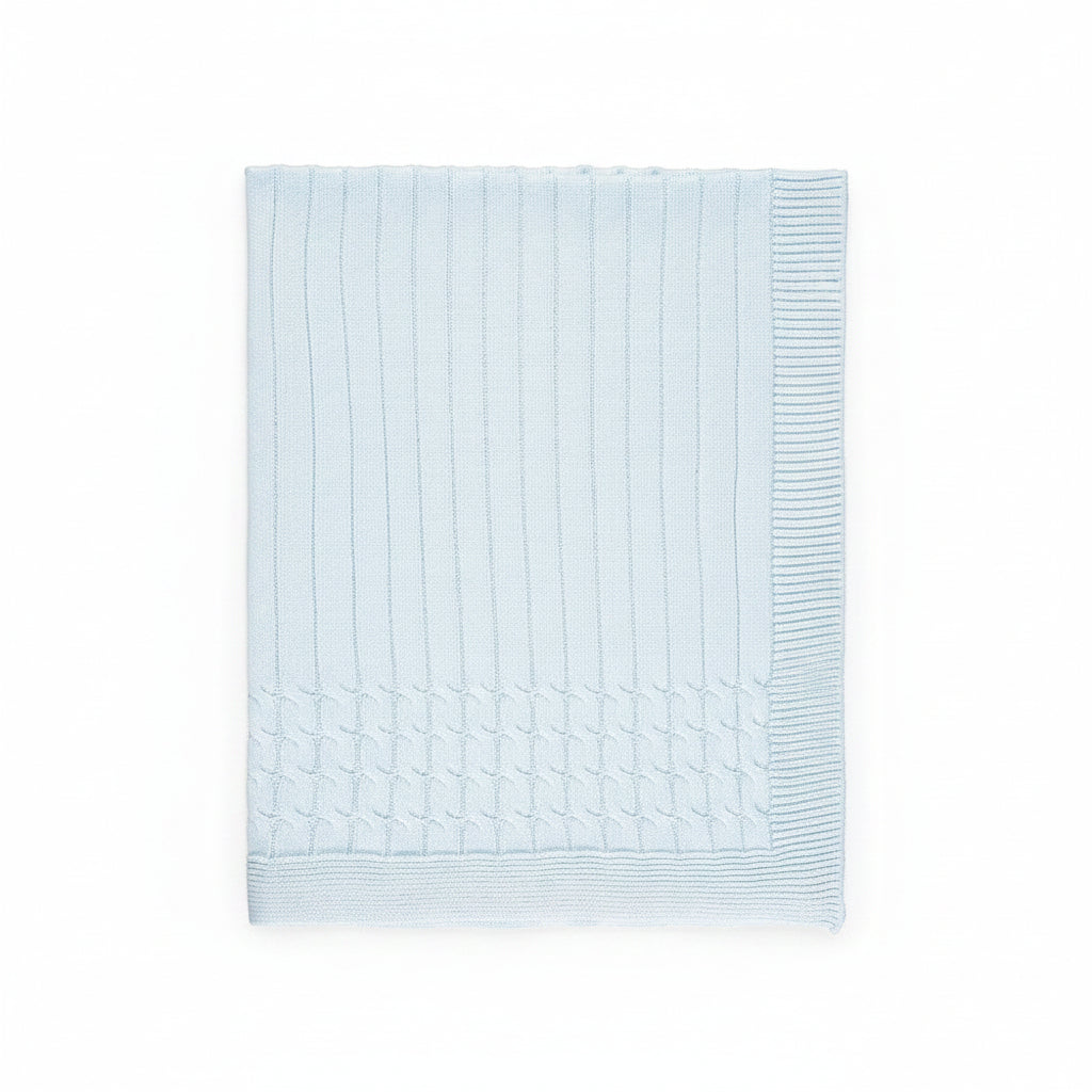Blue Knit Baby Blanket