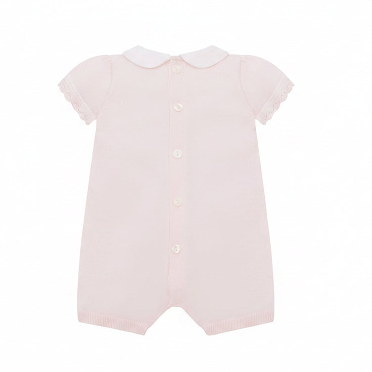Layla Baby Girls Pink Knit Romper