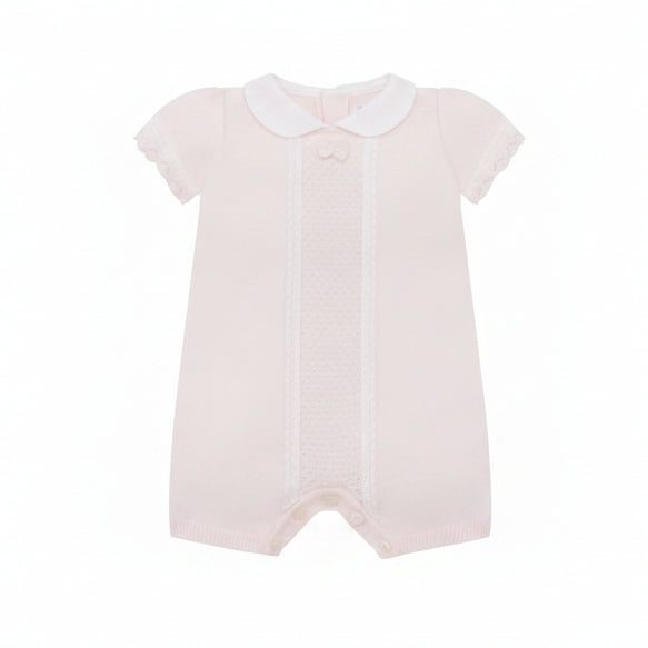 Layla Baby Girls Pink Knit Romper