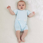 Logan Boys Blue Knit Pocket Detail Romper