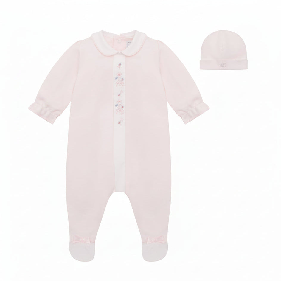 Loretta Girls Pink Babygrow & Hat
