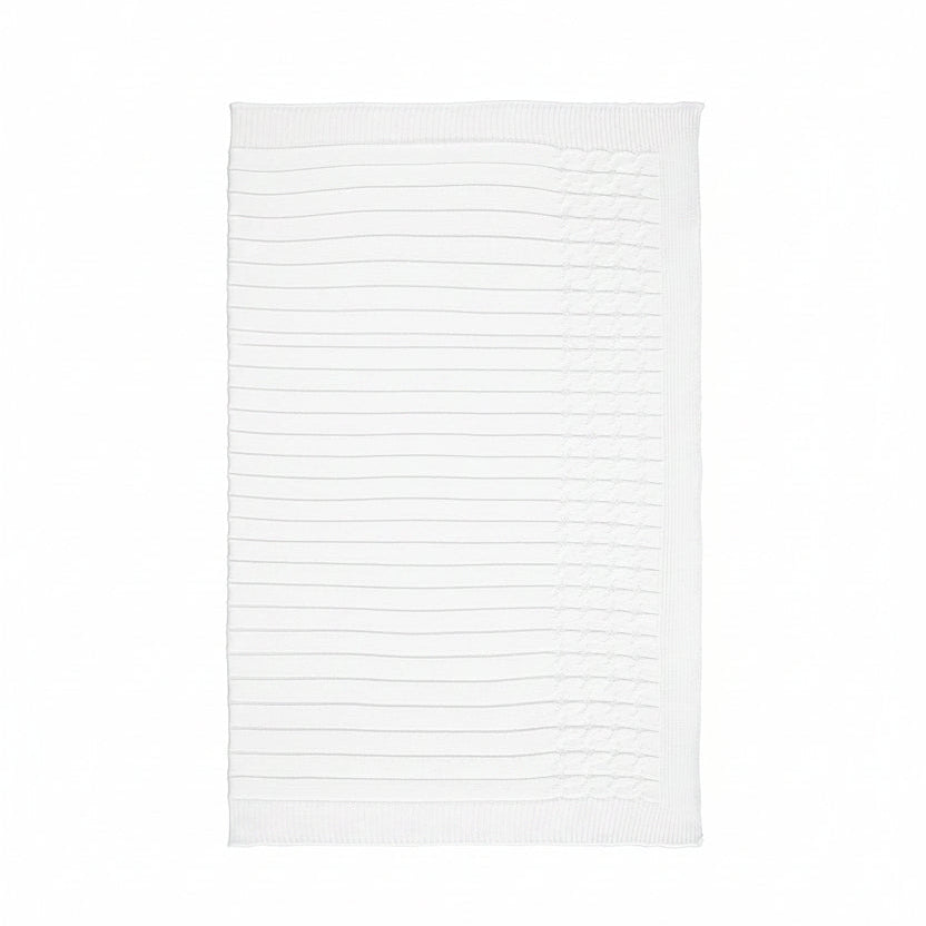 White Knit Baby Blanket
