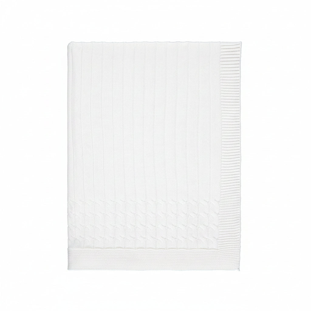 White Knit Baby Blanket